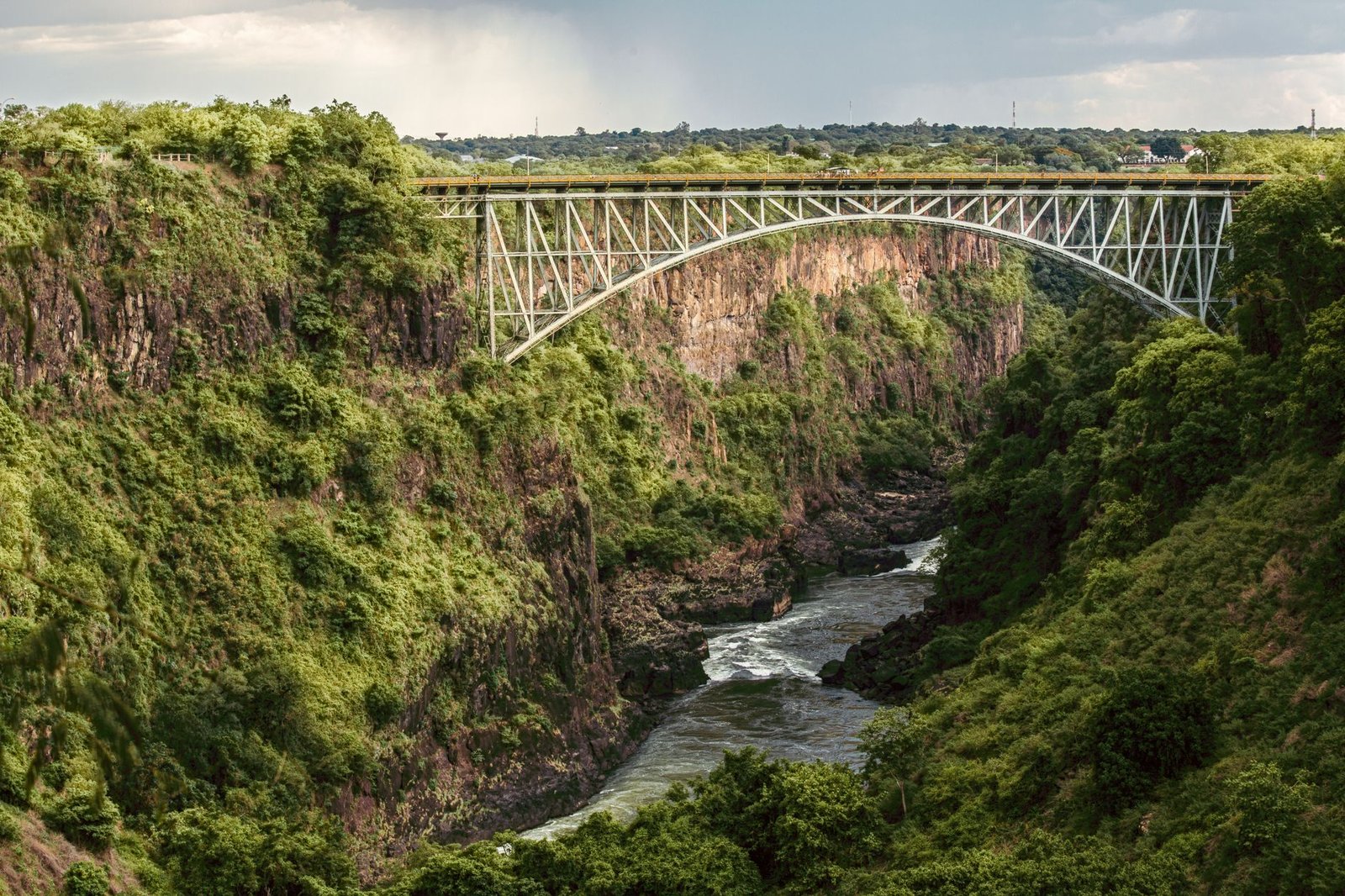Victoria Falls Bridge arching over the Batoka Gorge, Zimbabwe