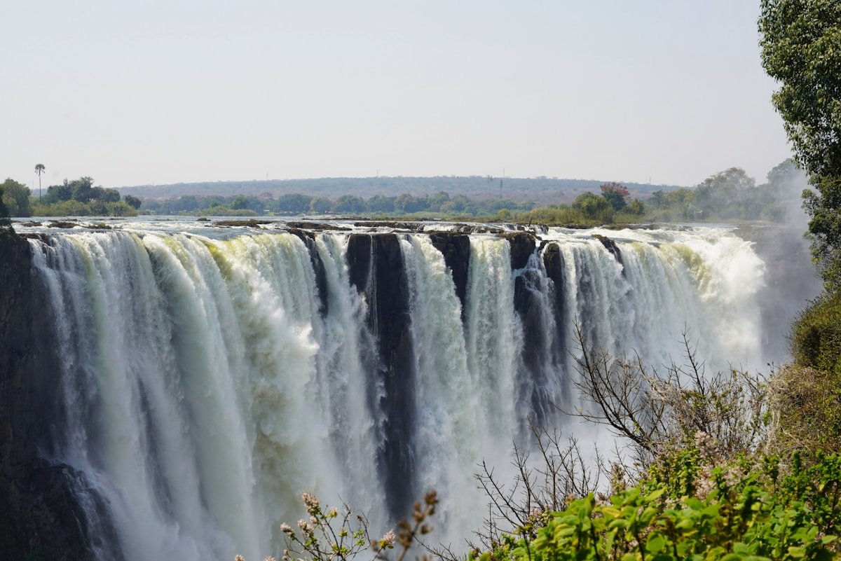 Victoria Falls in full wet-season flood, Zimbabwe