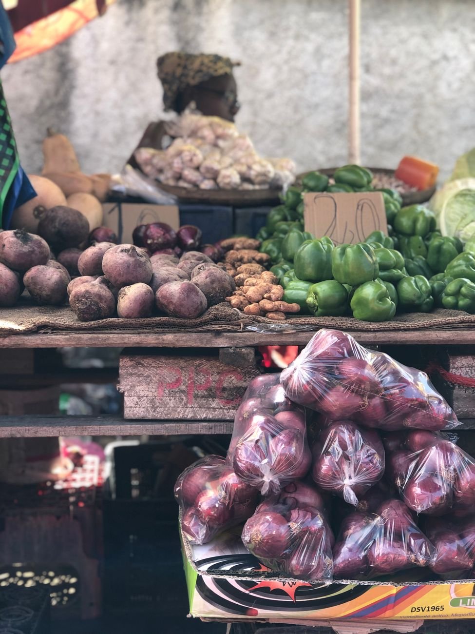 Assorted fresh raw vegetables for sale in local street market